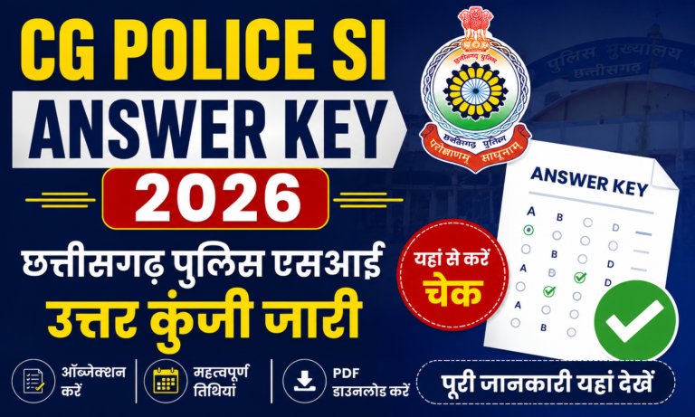 CG Police SI Answer Key 2026