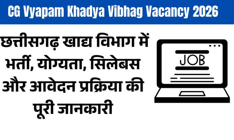 CG Vyapam Khadya Vibhag Vacancy 2026